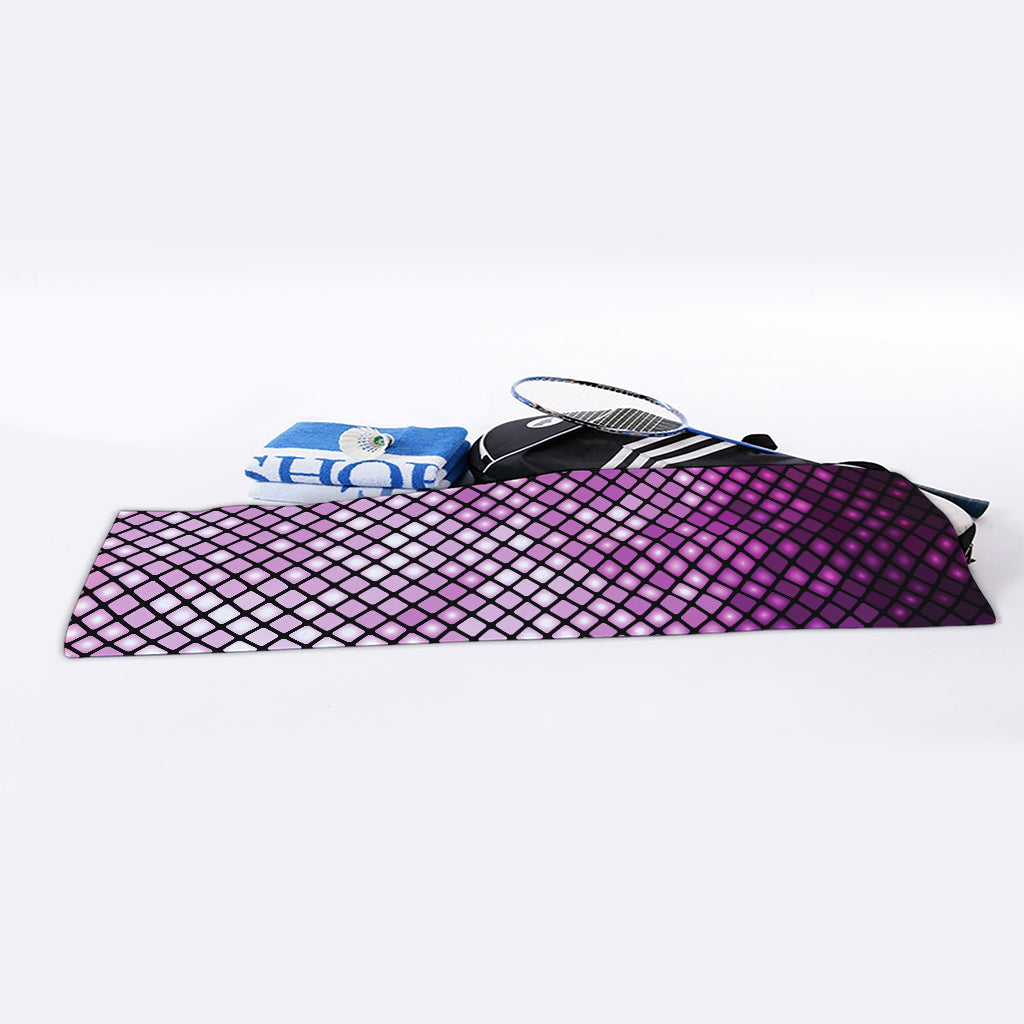 Purple Disco Lights Pattern Print Sports Towel