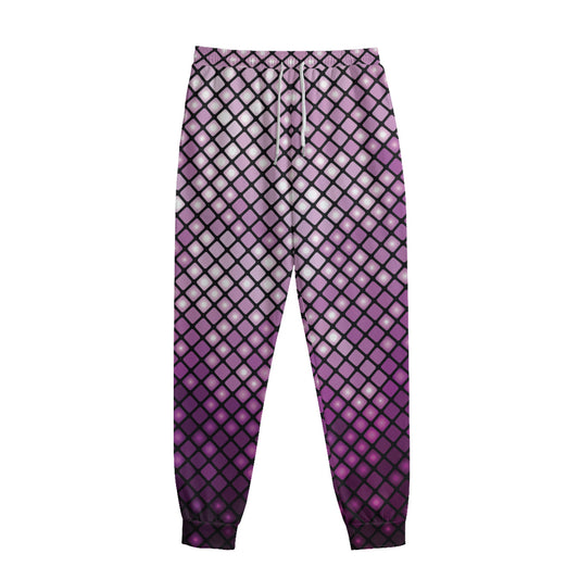 Purple Disco Lights Pattern Print Sweatpants