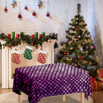 Purple Disco Lights Pattern Print Tablecloth