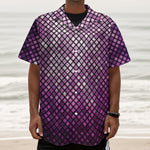 Purple Disco Lights Pattern Print Textured Short Sleeve Shirt
