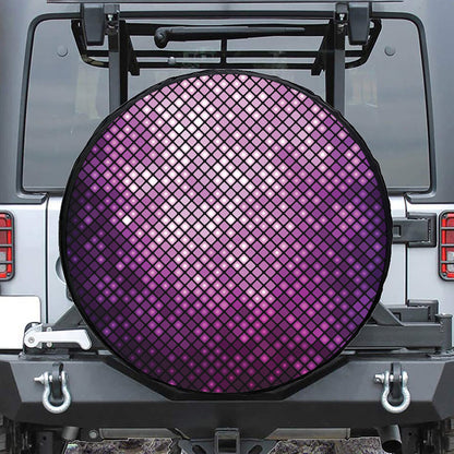 Purple Disco Lights Pattern Print Tire Cover