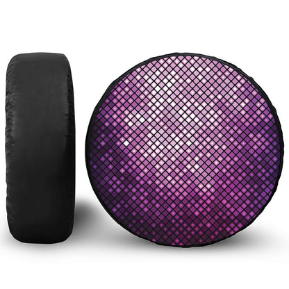 Purple Disco Lights Pattern Print Tire Cover