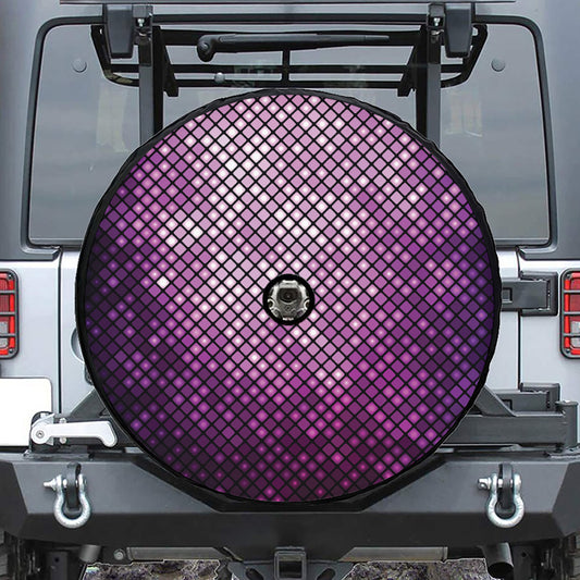 Purple Disco Lights Pattern Print Tire Cover With Camera Hole