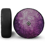 Purple Disco Lights Pattern Print Tire Cover With Camera Hole