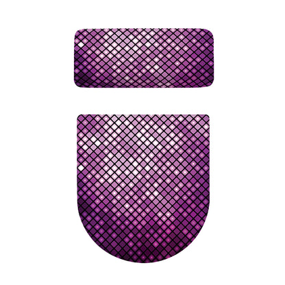 Purple Disco Lights Pattern Print Toilet Lid And Tank Cover Set