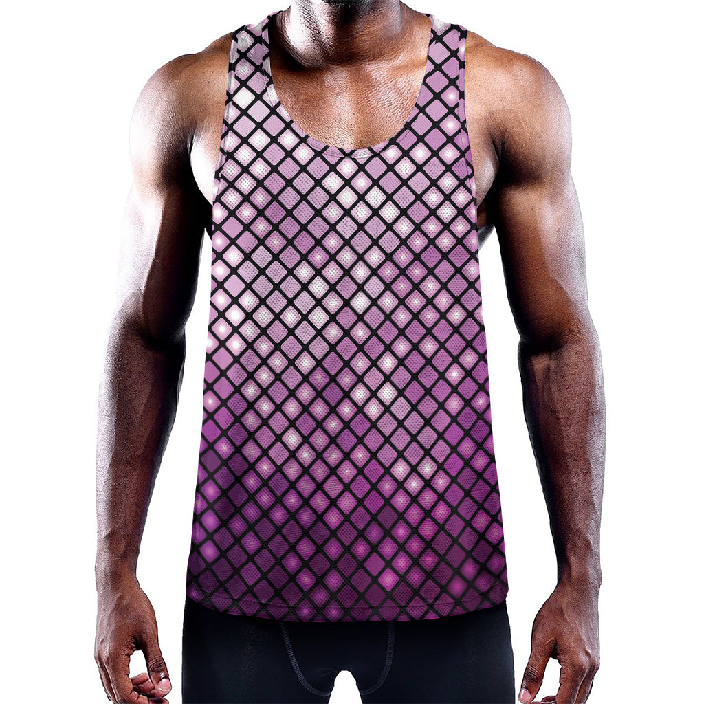 Purple Disco Lights Pattern Print Training Tank Top