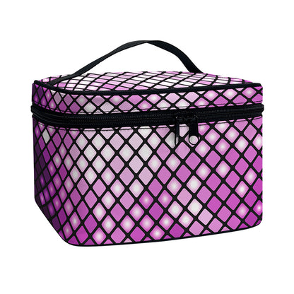 Purple Disco Lights Pattern Print Travel Makeup Bag