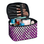 Purple Disco Lights Pattern Print Travel Makeup Bag