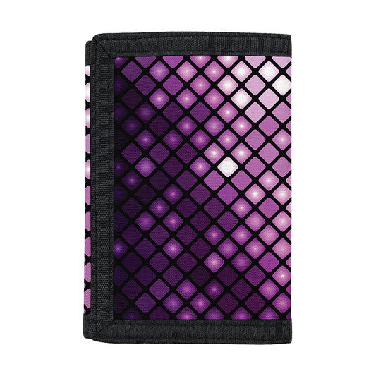 Purple Disco Lights Pattern Print Trifold Wallet