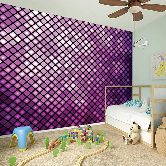 Purple Disco Lights Pattern Print Wall Sticker