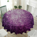 Purple Disco Lights Pattern Print Waterproof Round Tablecloth
