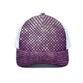 Purple Disco Lights Pattern Print White Mesh Trucker Hat