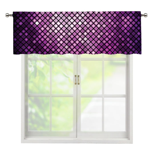 Purple Disco Lights Pattern Print Window Valance