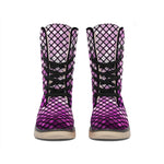 Purple Disco Lights Pattern Print Winter Boots