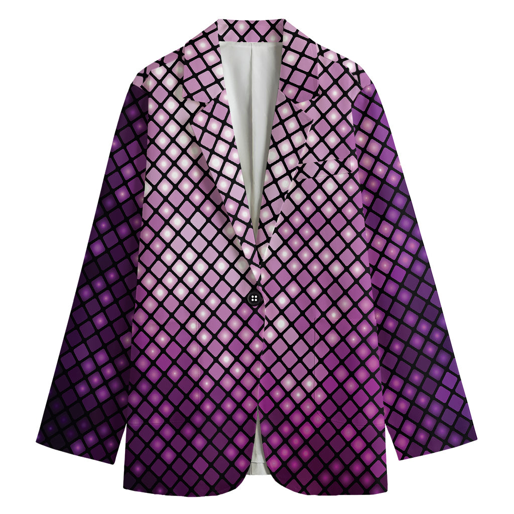 Purple Disco Lights Pattern Print Women's Blazer