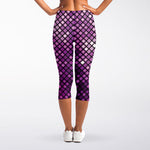 Purple Disco Lights Pattern Print Women's Capri Leggings