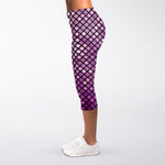 Purple Disco Lights Pattern Print Women's Capri Leggings