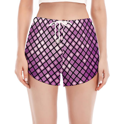 Purple Disco Lights Pattern Print Women's Split Running Shorts