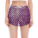 Purple Disco Lights Pattern Print Women's Split Running Shorts