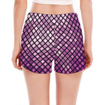 Purple Disco Lights Pattern Print Women's Split Running Shorts