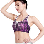 Purple Disco Lights Pattern Print Women's Sports Bra