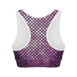 Purple Disco Lights Pattern Print Women's Sports Bra