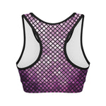 Purple Disco Lights Pattern Print Women's Sports Bra