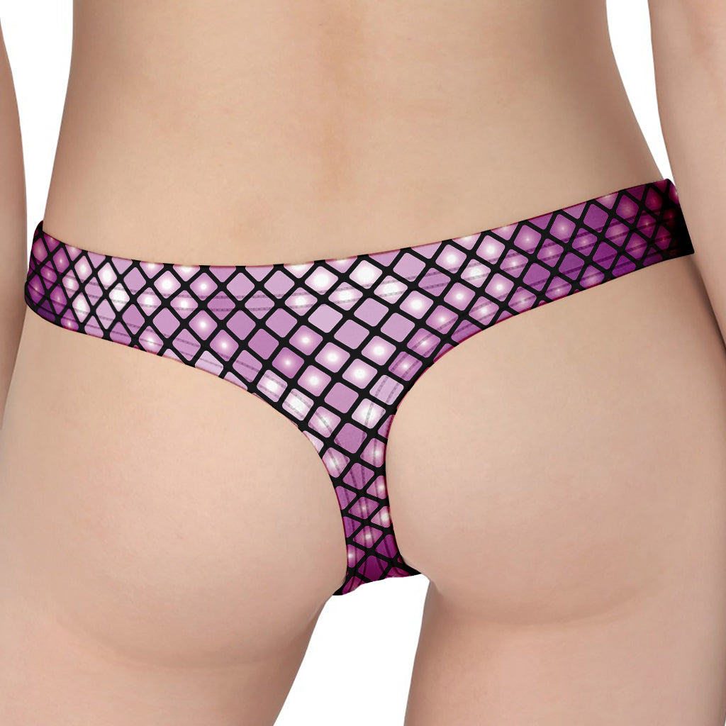 Purple Disco Lights Pattern Print Women's Thong