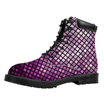 Purple Disco Lights Pattern Print Work Boots
