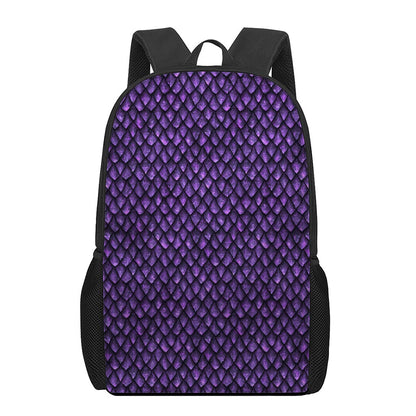 Purple Dragon Scales Pattern Print 17 Inch Backpack