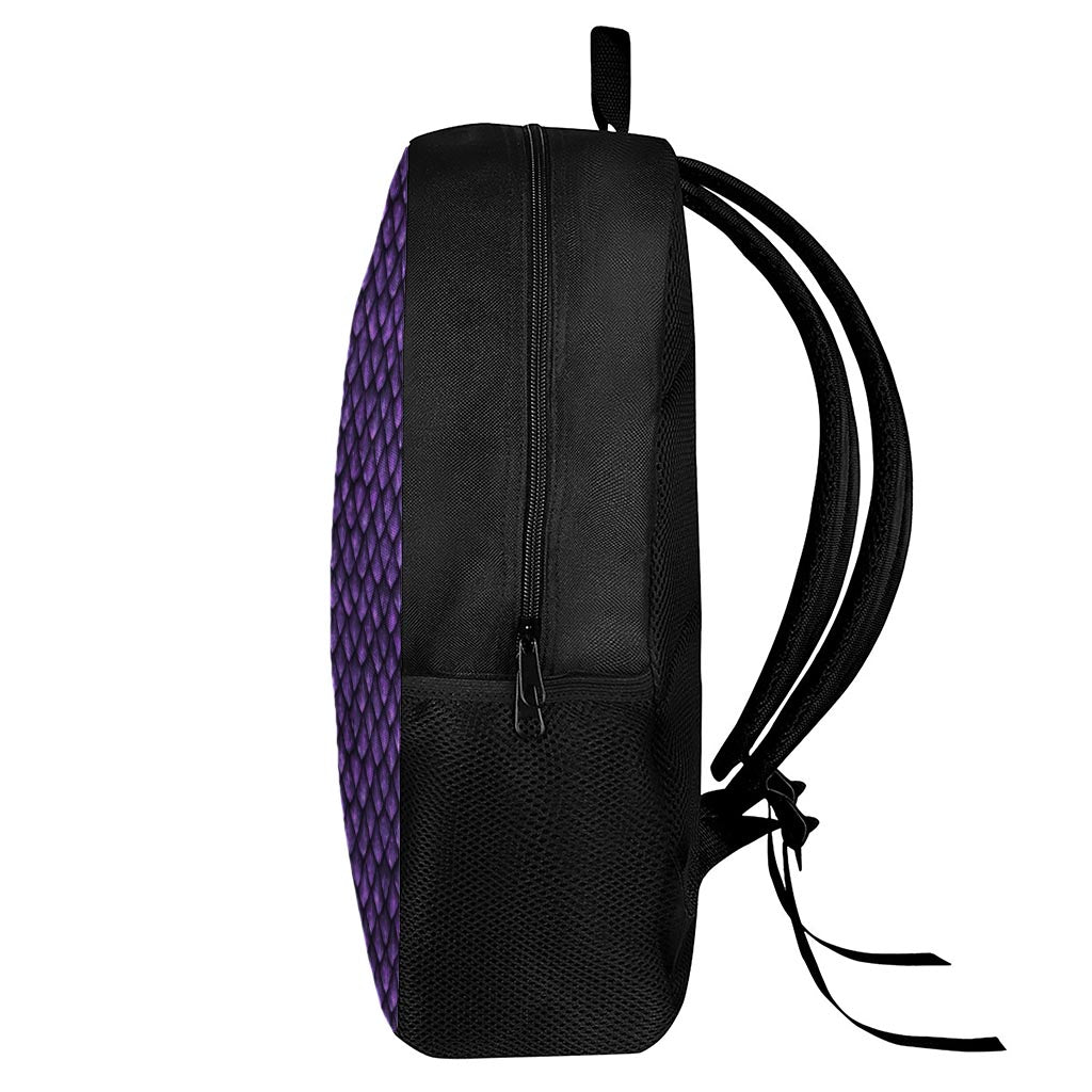 Purple Dragon Scales Pattern Print 17 Inch Backpack