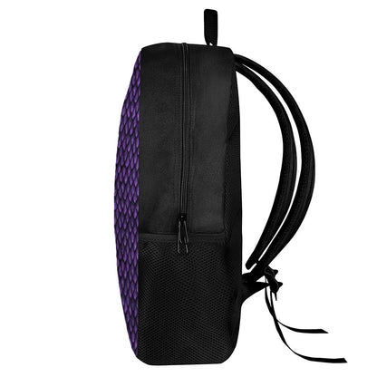 Purple Dragon Scales Pattern Print 17 Inch Backpack