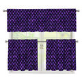 Purple Dragon Scales Pattern Print 3 Piece Kitchen Curtains