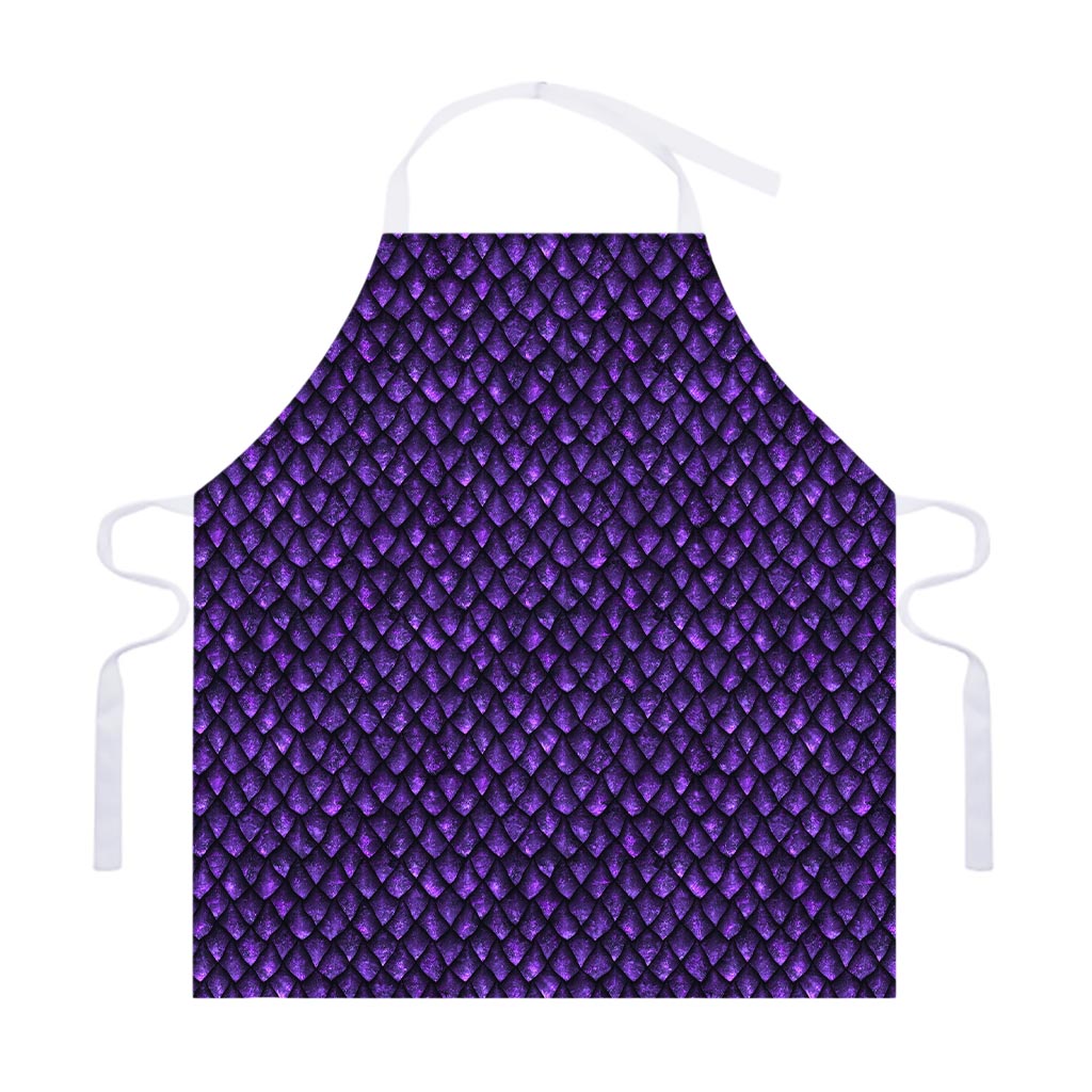 Purple Dragon Scales Pattern Print Adjustable Apron