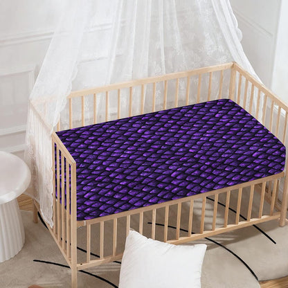 Purple Dragon Scales Pattern Print Baby Crib Sheet