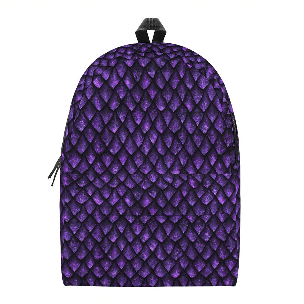 Purple Dragon Scales Pattern Print Backpack