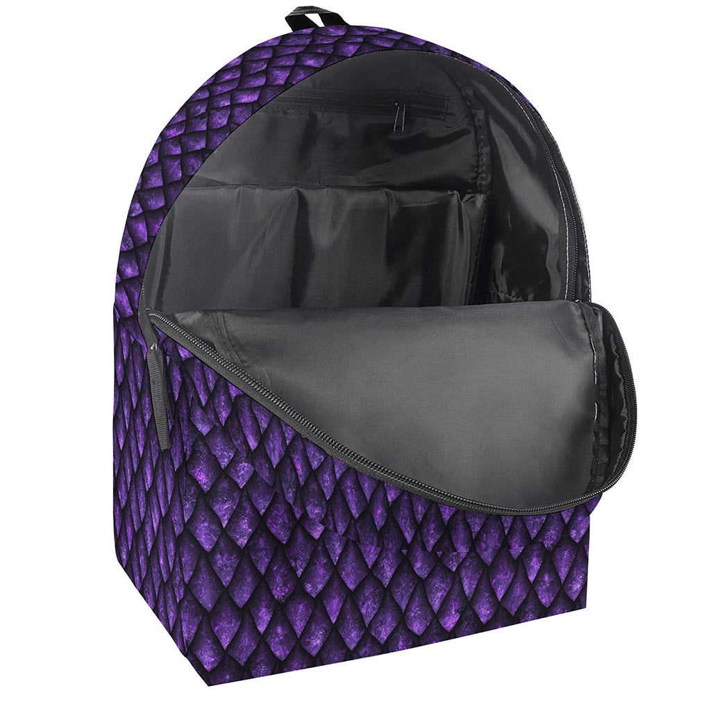 Purple Dragon Scales Pattern Print Backpack