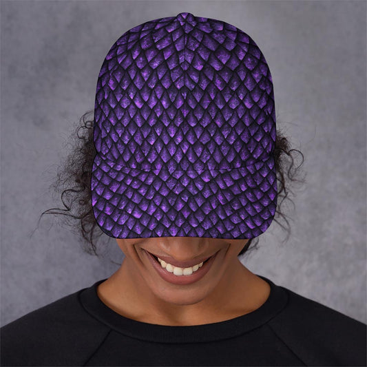 Purple Dragon Scales Pattern Print Baseball Cap