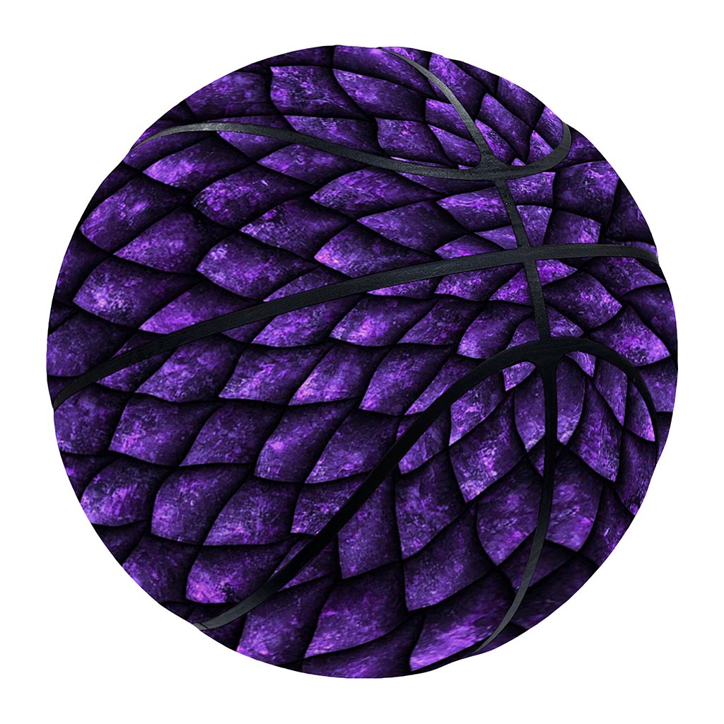 Purple Dragon Scales Pattern Print Basketball