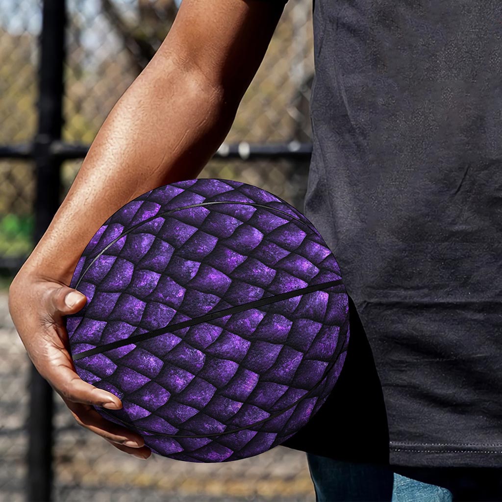 Purple Dragon Scales Pattern Print Basketball