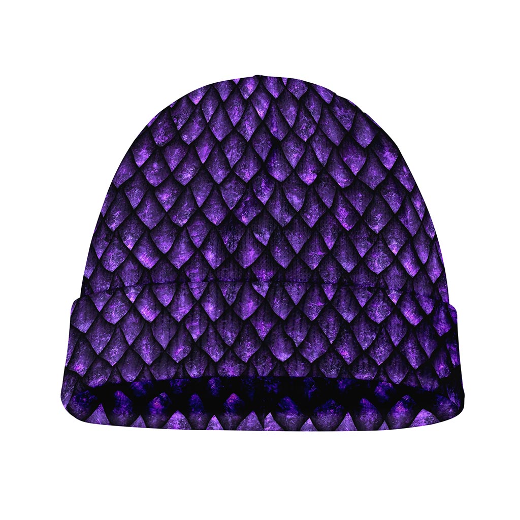 Purple Dragon Scales Pattern Print Beanie