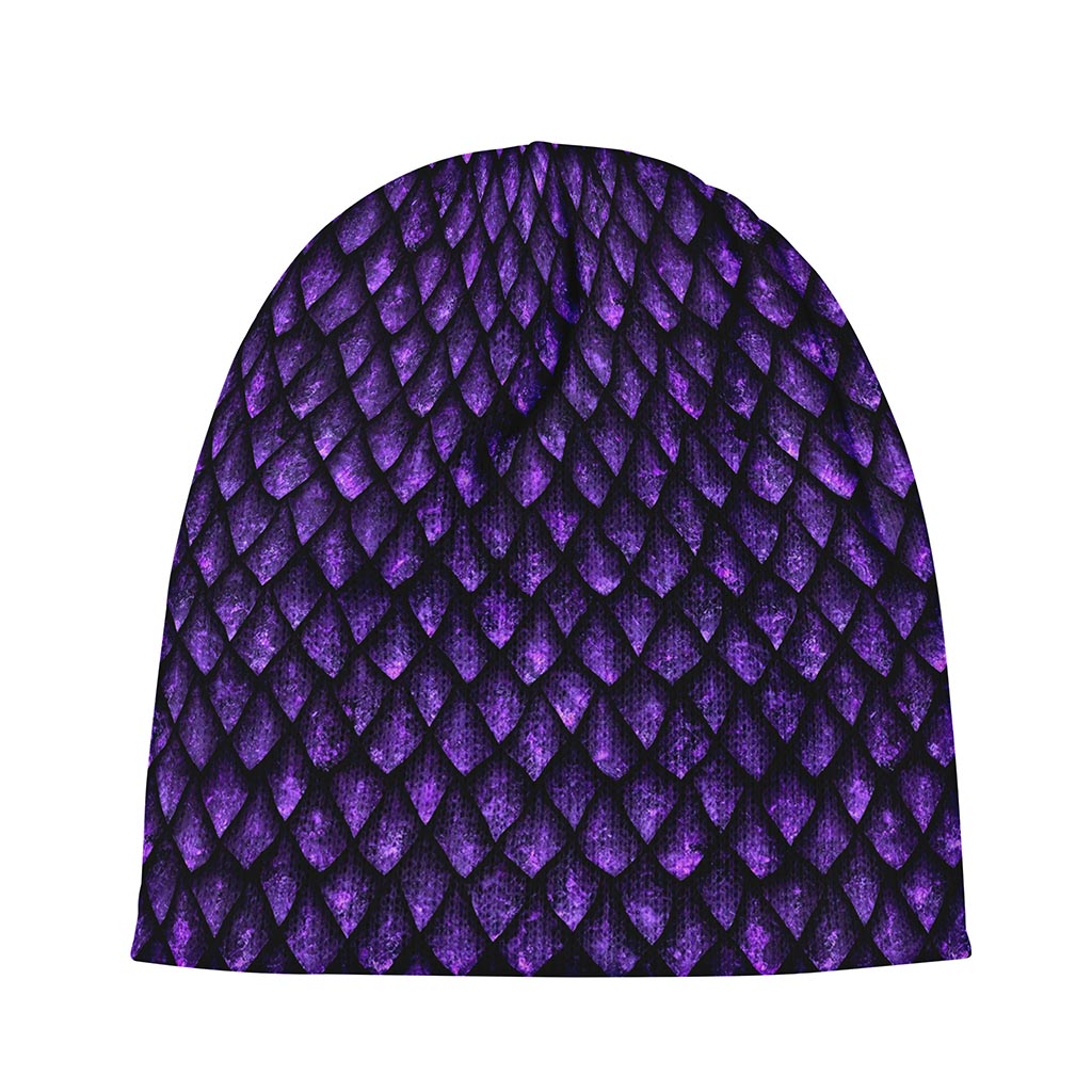 Purple Dragon Scales Pattern Print Beanie
