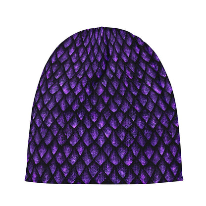 Purple Dragon Scales Pattern Print Beanie