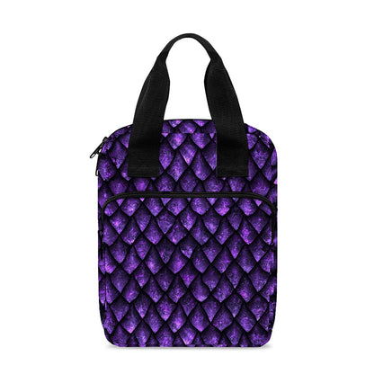 Purple Dragon Scales Pattern Print Bible Tote Bag