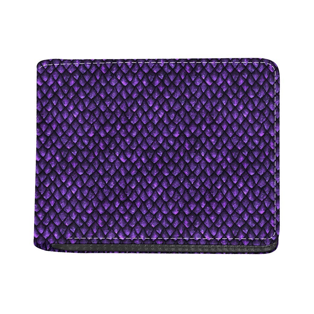 Purple Dragon Scales Pattern Print Bifold Wallet