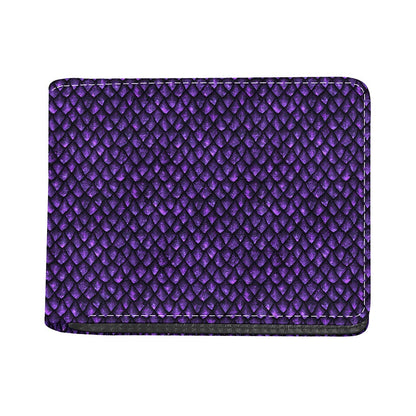 Purple Dragon Scales Pattern Print Bifold Wallet