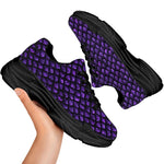 Purple Dragon Scales Pattern Print Black Chunky Shoes