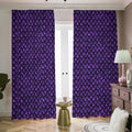 Purple Dragon Scales Pattern Print Dimout Pencil Pleat Curtains