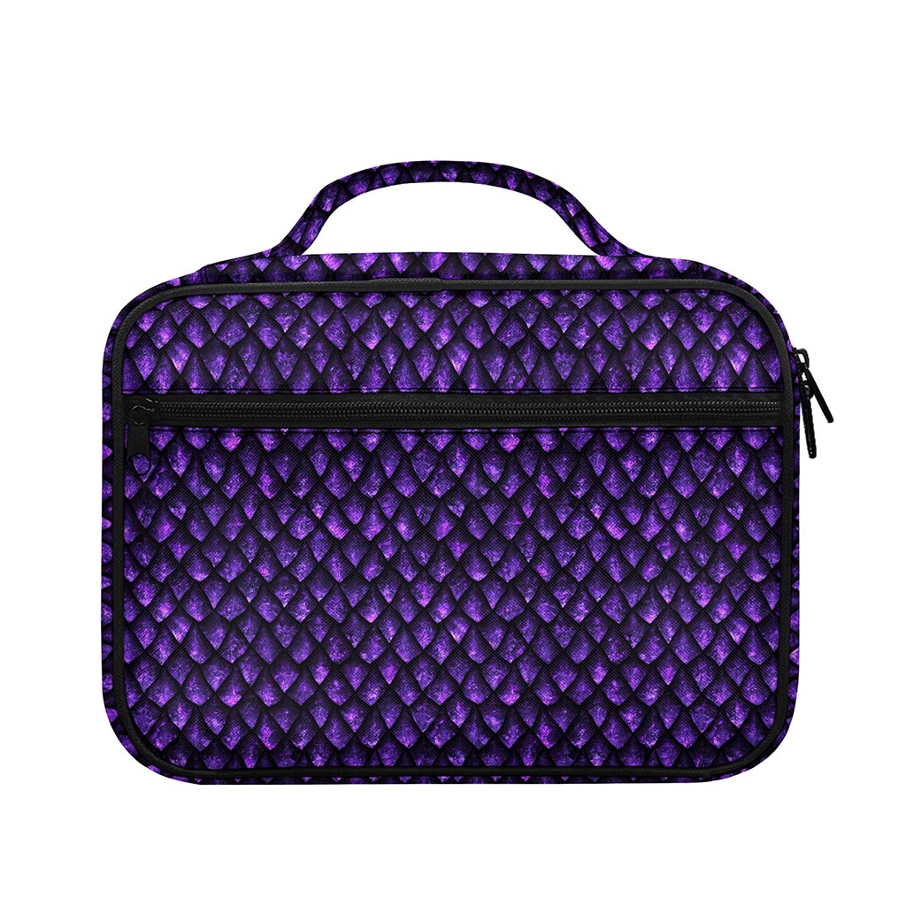 Purple Dragon Scales Pattern Print Briefcase Bible Bag