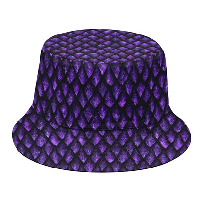 Purple Dragon Scales Pattern Print Bucket Hat